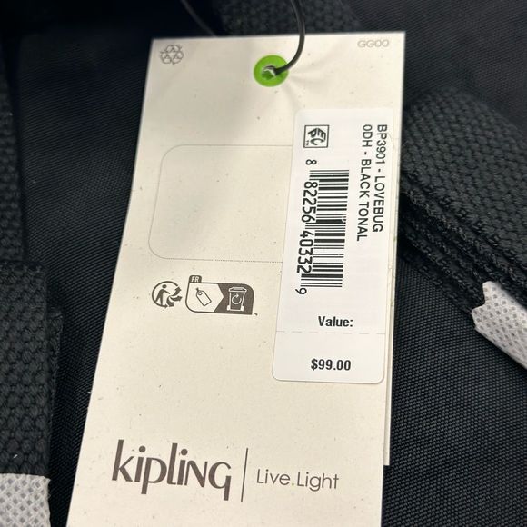 NWT Kipling Lovebug Small Backpack in “Black Tonal” - Picture 5 of 5